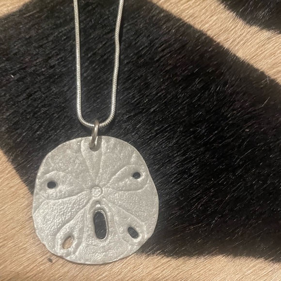 silver sand dollar with extension chain - Picture 2 of 3
